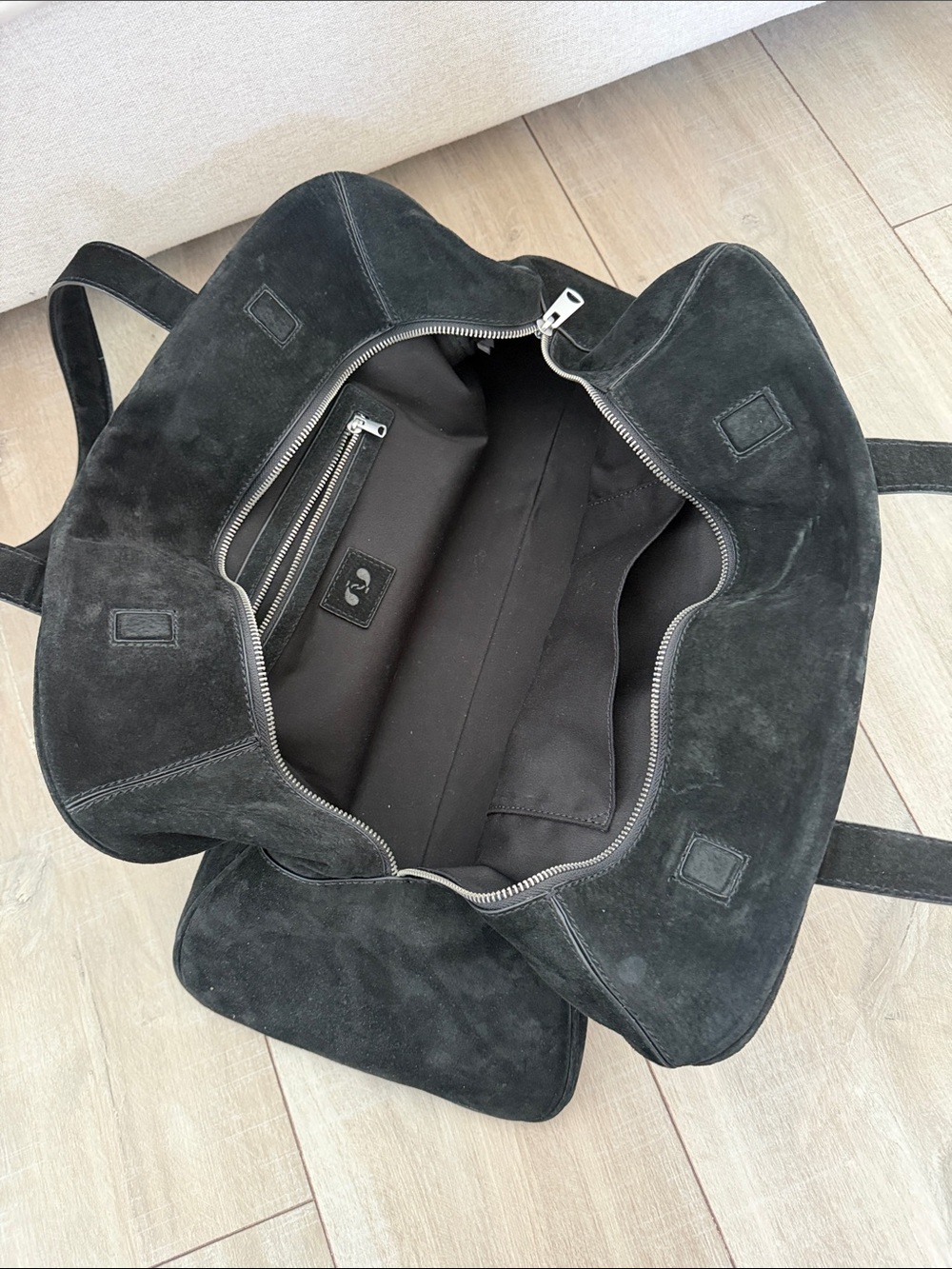 Zara Black Suede Duffel Bag - Picture 9 of 9